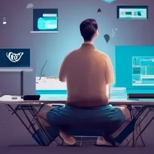 Hombre en pc