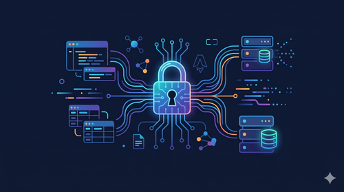 Flujo de autenticación con Drizzle y base de datos Neon sobre fondo oscuro
