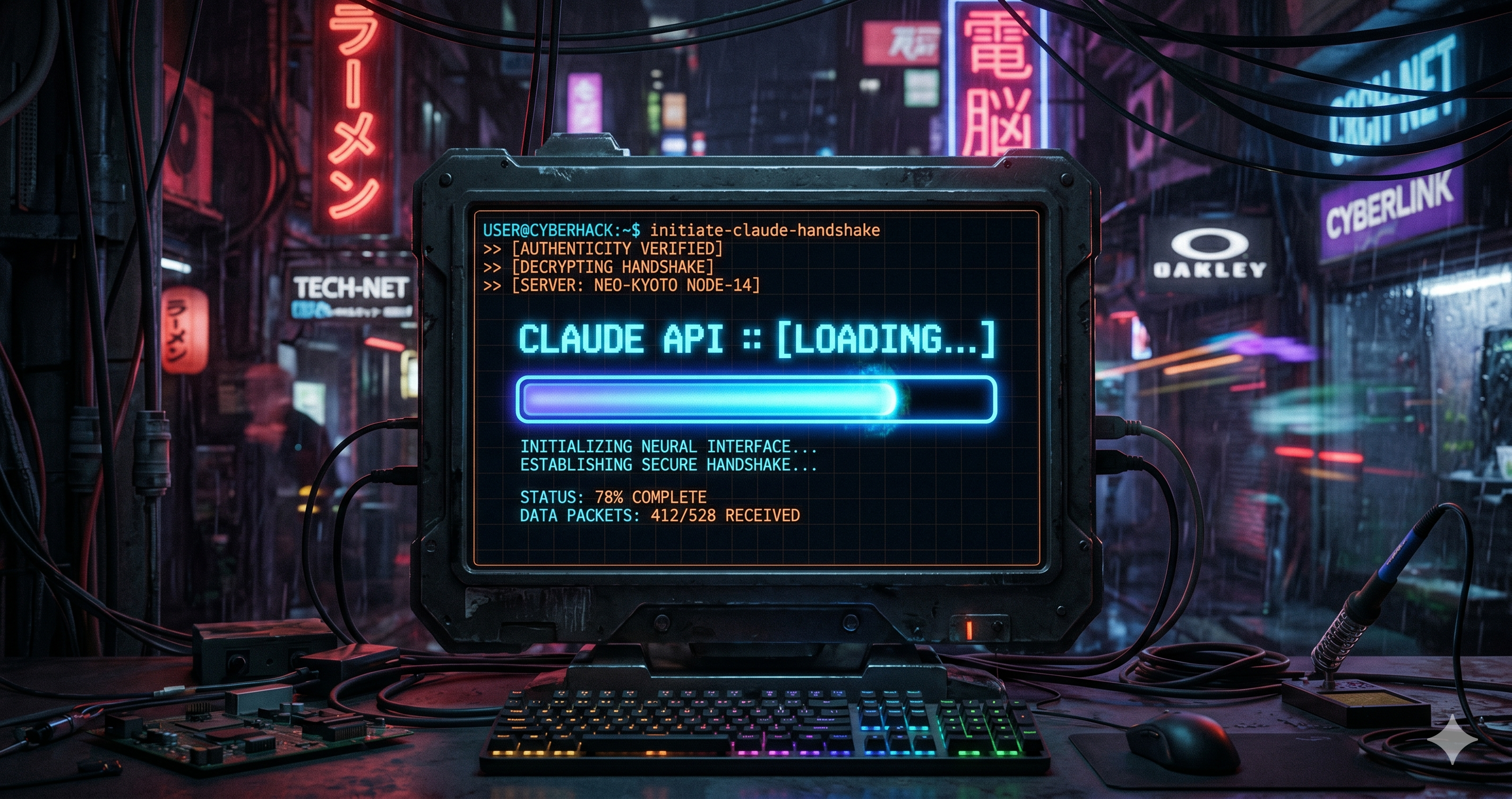 Terminal showing Claude API load indicator